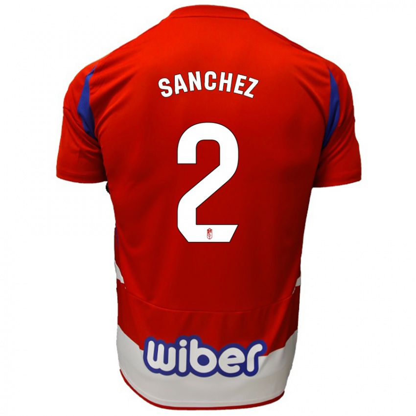 Kinder Rubén Sánchez #2 Rot Weiß Blau Heimtrikot Trikot 2024/25 T-Shirt