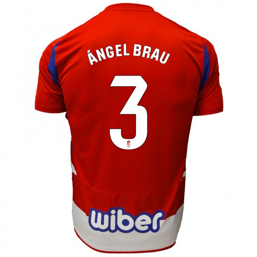 Kinder Miguel Ángel Brau #3 Rot Weiß Blau Heimtrikot Trikot 2024/25 T-Shirt