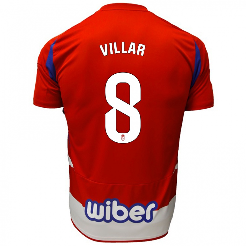 Kinder Gonzalo Villar #8 Rot Weiß Blau Heimtrikot Trikot 2024/25 T-Shirt