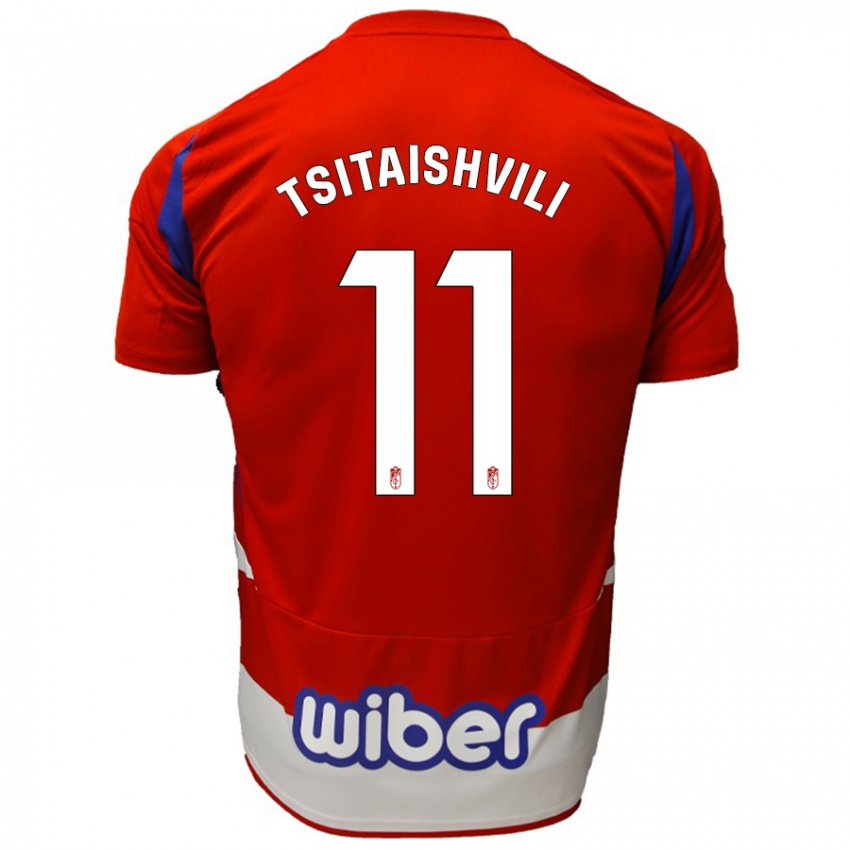 Kinder Georgiy Tsitaishvili #11 Rot Weiß Blau Heimtrikot Trikot 2024/25 T-Shirt