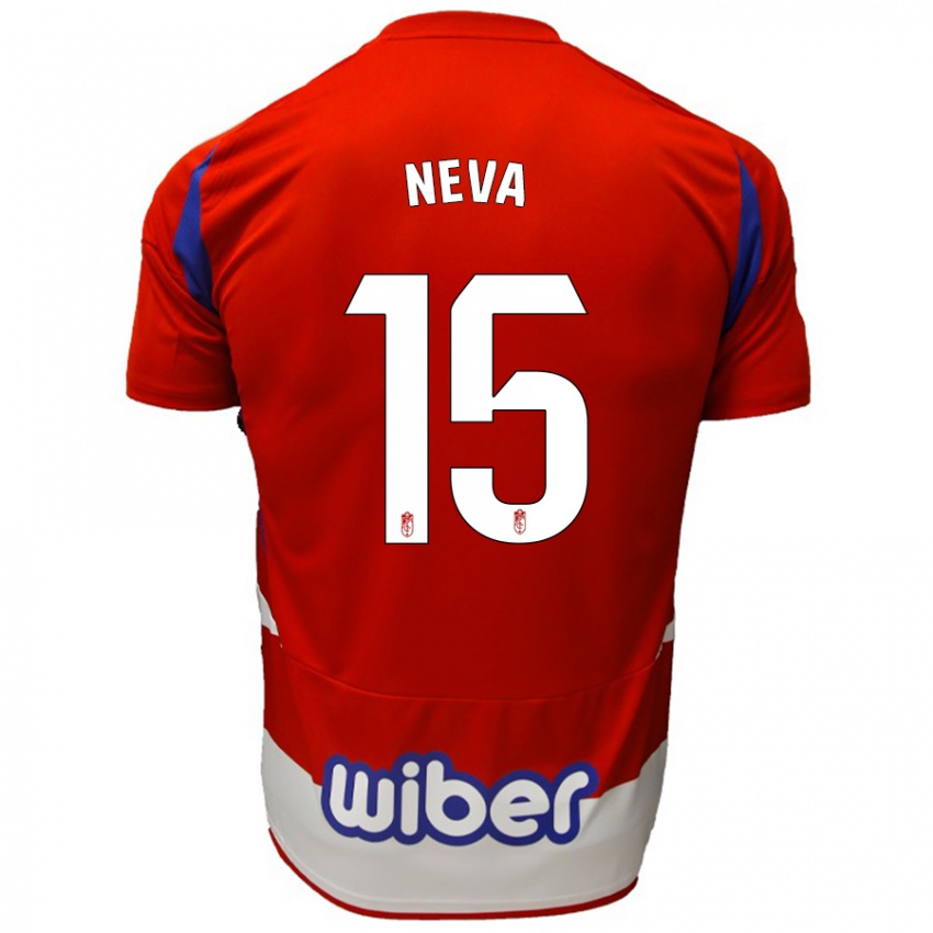 Kinder Carlos Neva #15 Rot Weiß Blau Heimtrikot Trikot 2024/25 T-Shirt