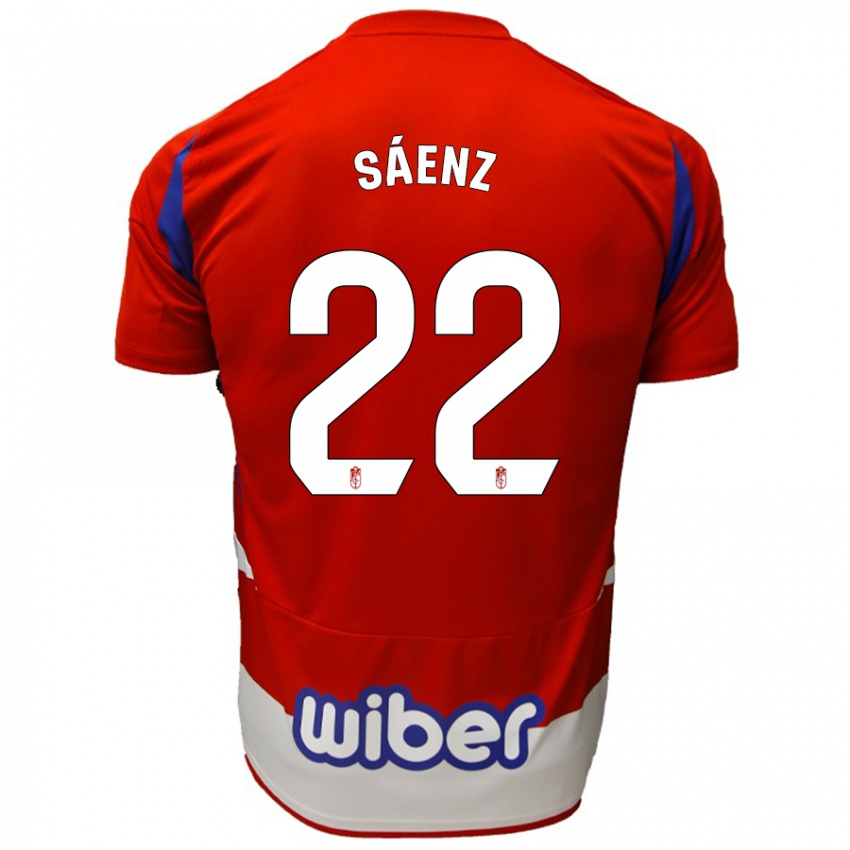 Kinder Pablo Sáenz #22 Rot Weiß Blau Heimtrikot Trikot 2024/25 T-Shirt