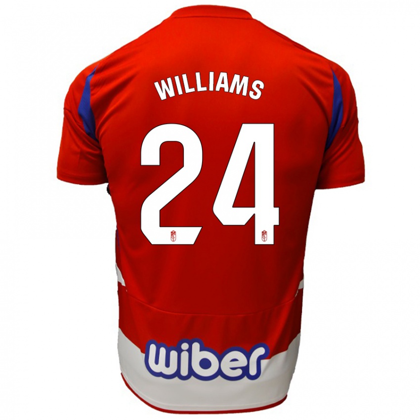 Kinder Loïc Williams #24 Rot Weiß Blau Heimtrikot Trikot 2024/25 T-Shirt