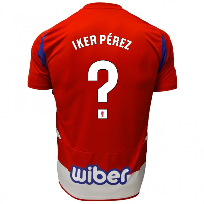 Kinder Iker Pérez #0 Rot Weiß Blau Heimtrikot Trikot 2024/25 T-Shirt