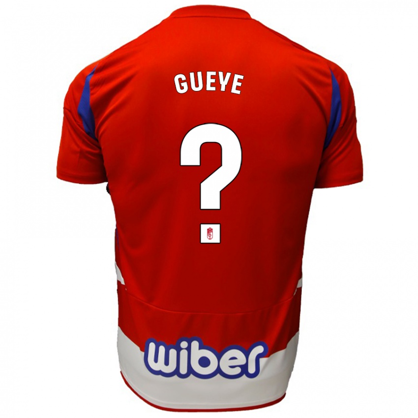 Kinder David Gueye #0 Rot Weiß Blau Heimtrikot Trikot 2024/25 T-Shirt