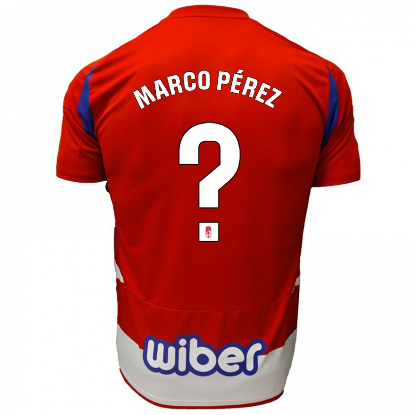 Kinder Marco Pérez #0 Rot Weiß Blau Heimtrikot Trikot 2024/25 T-Shirt