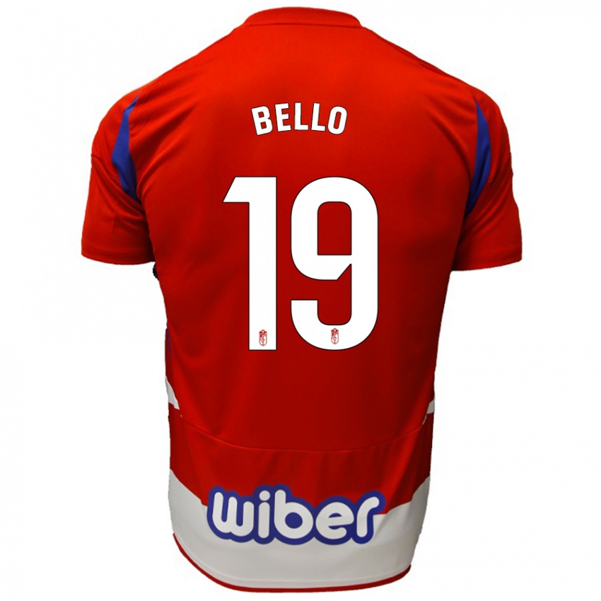 Kinder Eghosa Augustine Bello #19 Rot Weiß Blau Heimtrikot Trikot 2024/25 T-Shirt