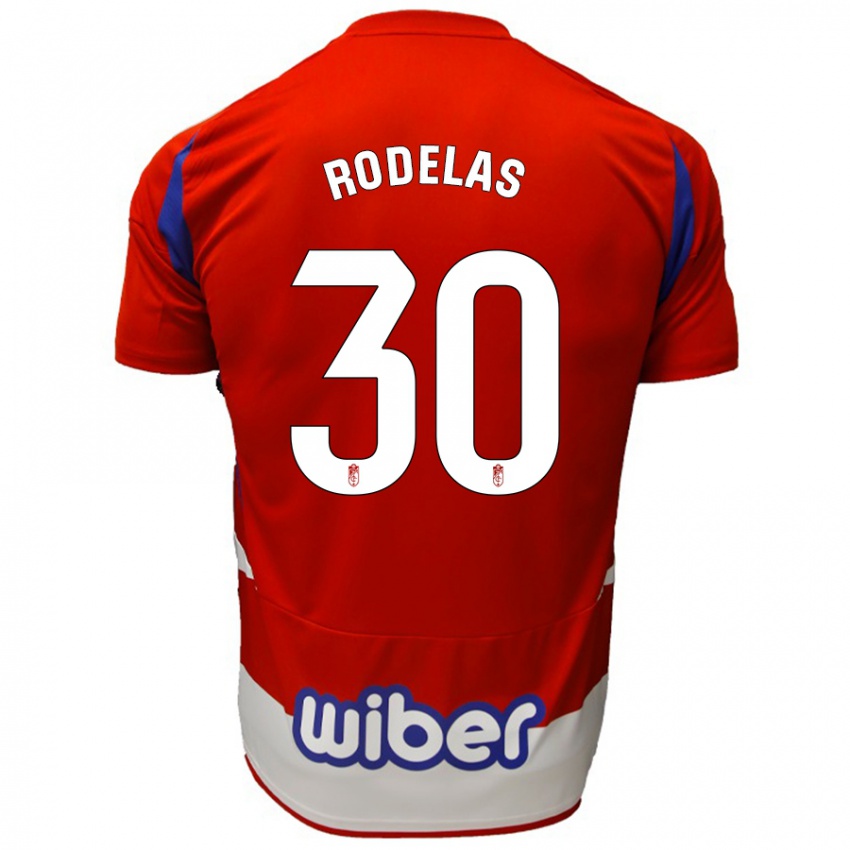 Kinder Sergio Rodelas #30 Rot Weiß Blau Heimtrikot Trikot 2024/25 T-Shirt