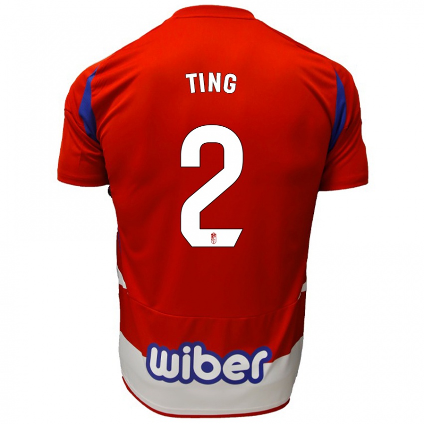 Kinder Xie Ting #2 Rot Weiß Blau Heimtrikot Trikot 2024/25 T-Shirt