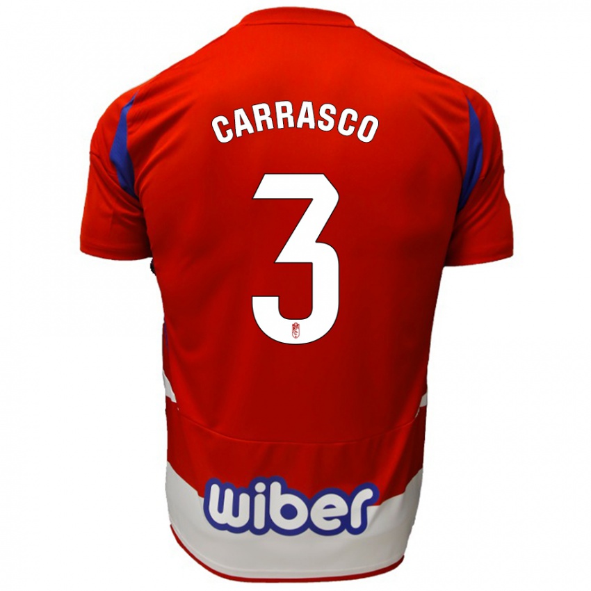 Kinder Marta Carrasco #3 Rot Weiß Blau Heimtrikot Trikot 2024/25 T-Shirt