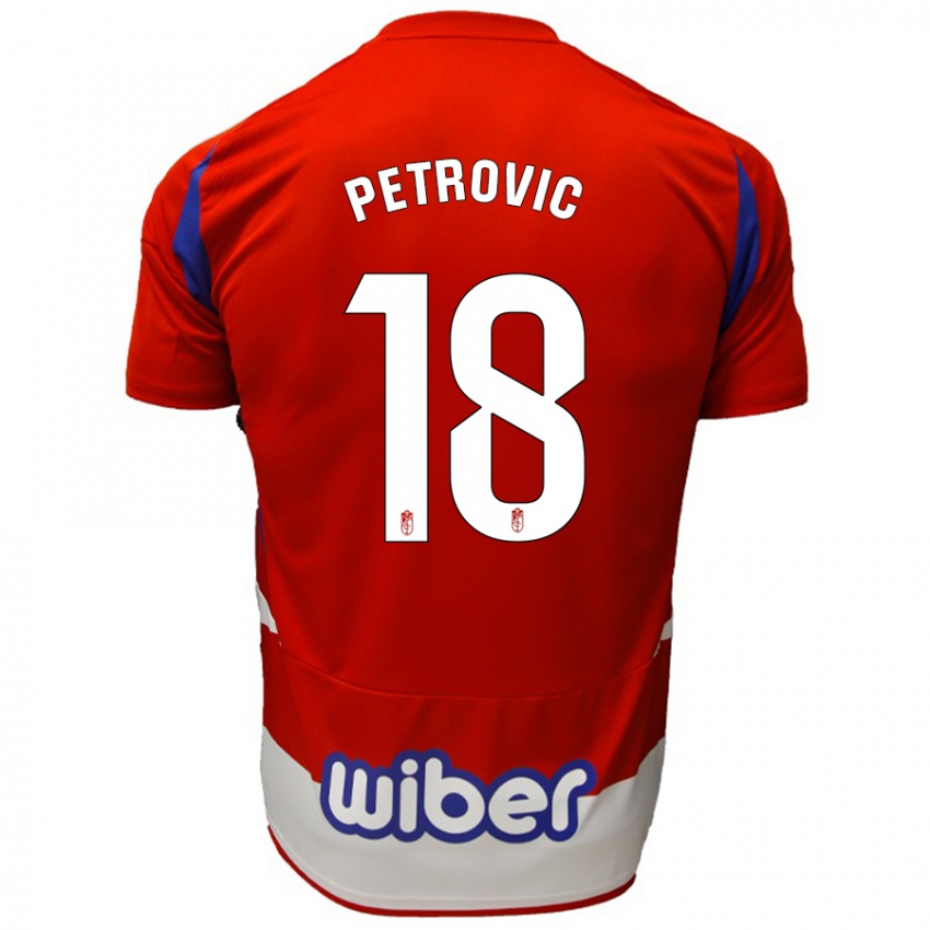 Kinder Njegos Petrovic #18 Rot Weiß Blau Heimtrikot Trikot 2024/25 T-Shirt