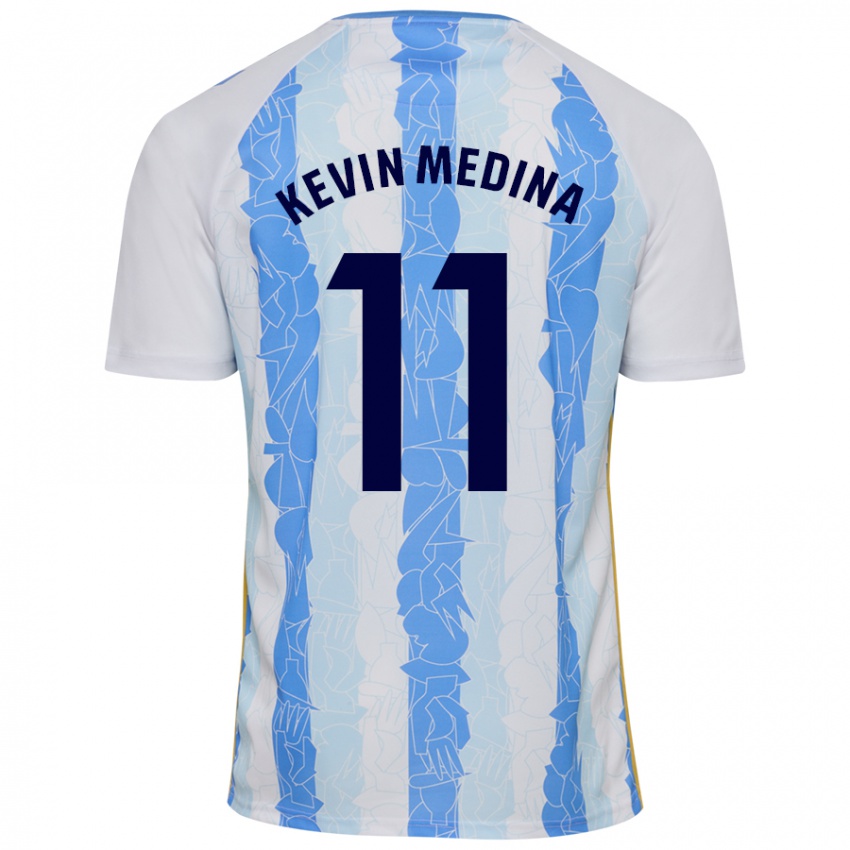 Kinder Kevin Medina #11 Weiß Blau Heimtrikot Trikot 2024/25 T-Shirt