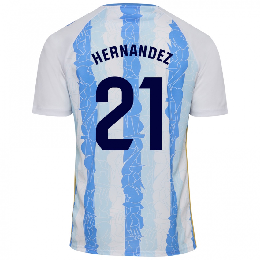 Kinder Juan Hernández #21 Weiß Blau Heimtrikot Trikot 2024/25 T-Shirt