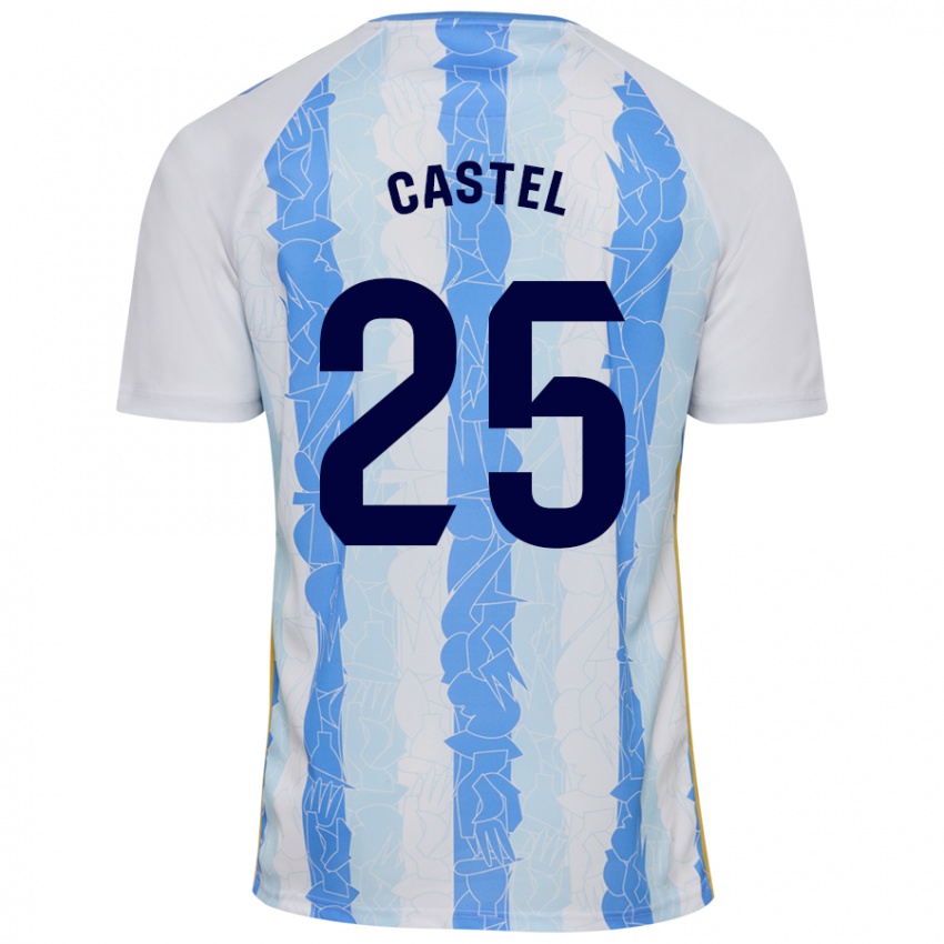 Kinder Sergio Castel #25 Weiß Blau Heimtrikot Trikot 2024/25 T-Shirt