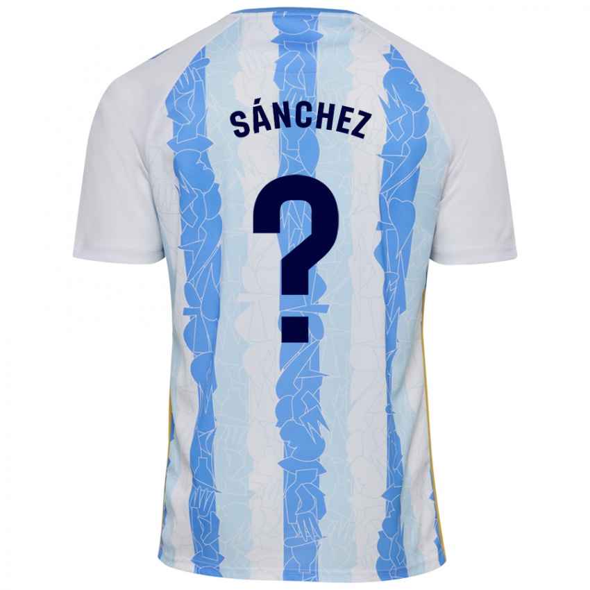 Kinder Álvaro Sánchez #0 Weiß Blau Heimtrikot Trikot 2024/25 T-Shirt