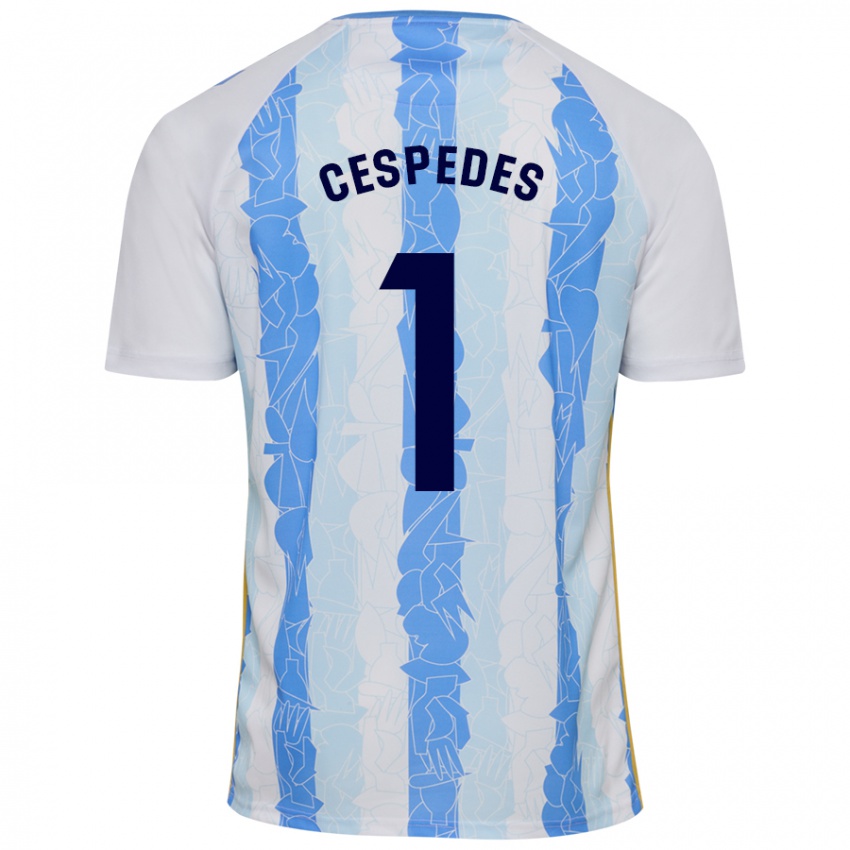 Kinder Andrés Céspedes #1 Weiß Blau Heimtrikot Trikot 2024/25 T-Shirt