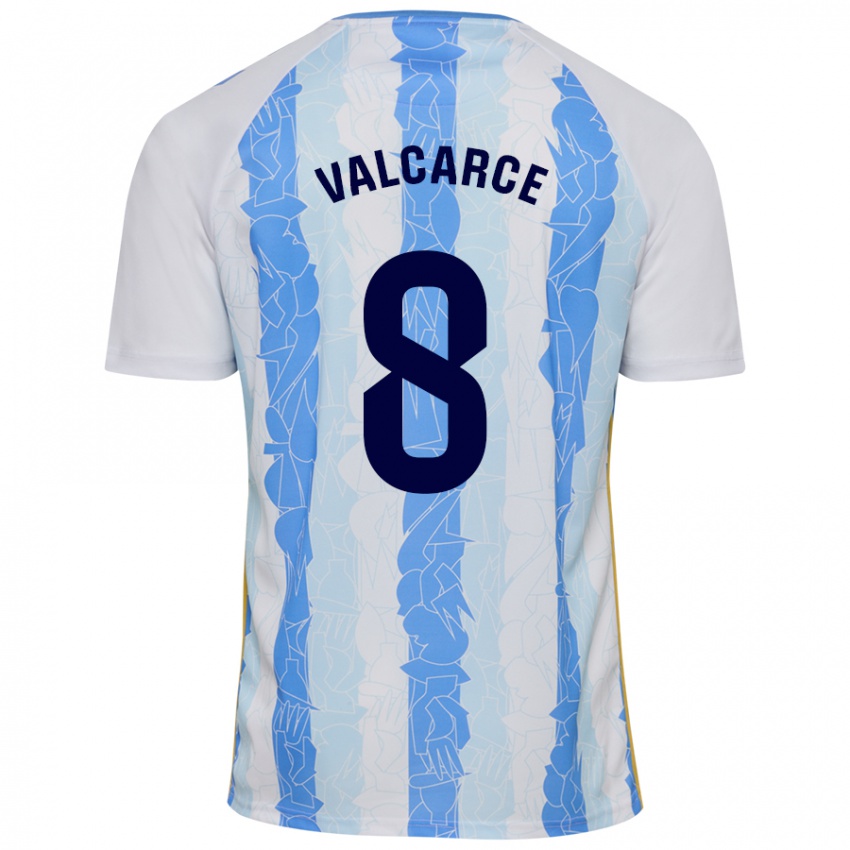 Kinder Alejandro Valcarce #8 Weiß Blau Heimtrikot Trikot 2024/25 T-Shirt