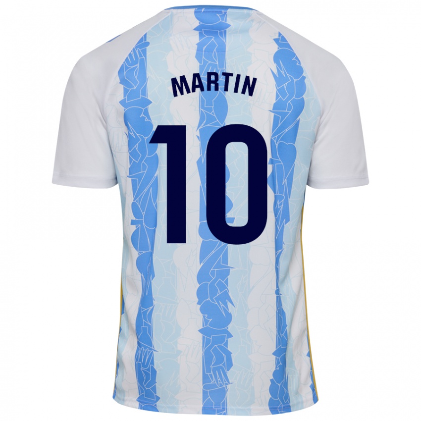 Kinder Jesús Martín #10 Weiß Blau Heimtrikot Trikot 2024/25 T-Shirt