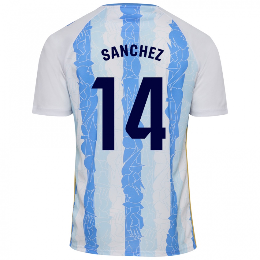 Kinder Rubén Sánchez #14 Weiß Blau Heimtrikot Trikot 2024/25 T-Shirt