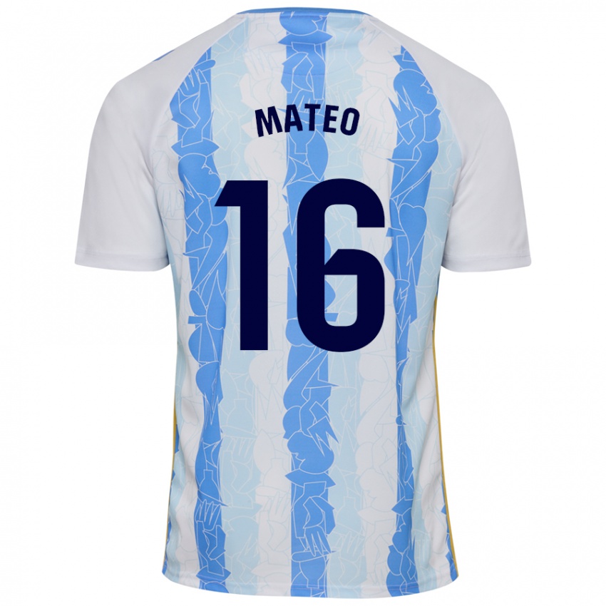 Kinder Ángel Mateo #16 Weiß Blau Heimtrikot Trikot 2024/25 T-Shirt