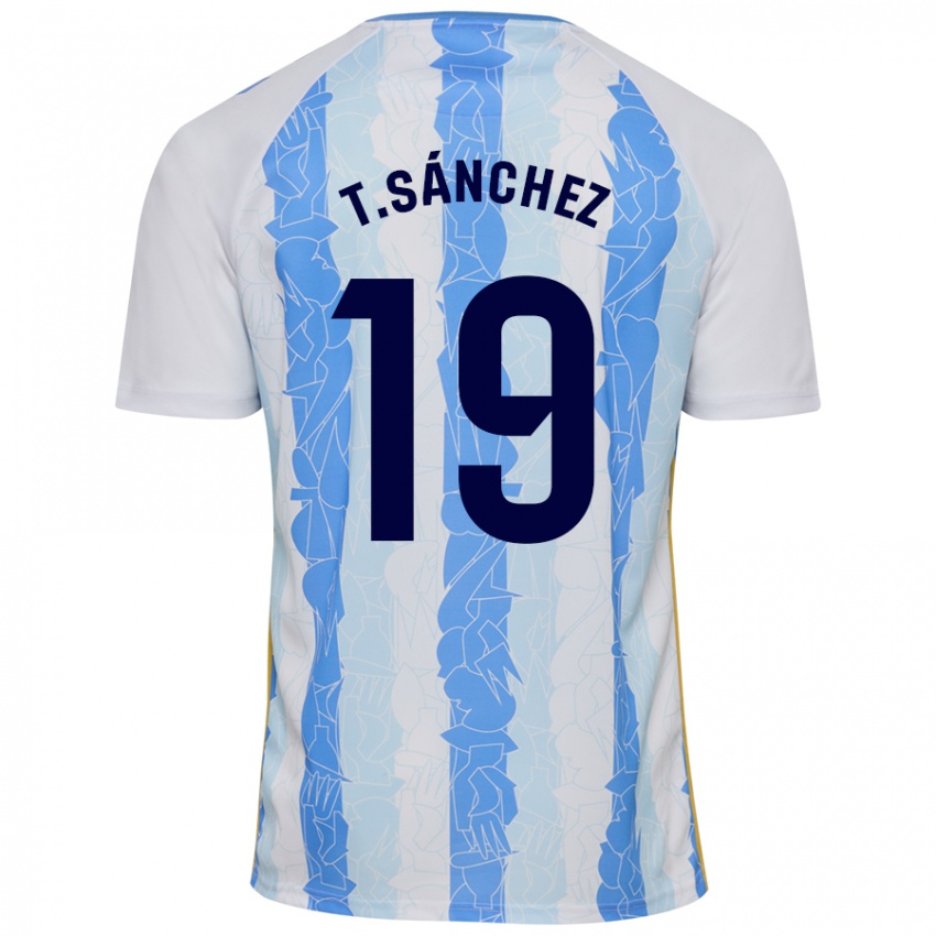 Kinder Toni Sánchez #19 Weiß Blau Heimtrikot Trikot 2024/25 T-Shirt