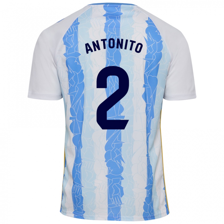 Kinder Antoñito #2 Weiß Blau Heimtrikot Trikot 2024/25 T-Shirt