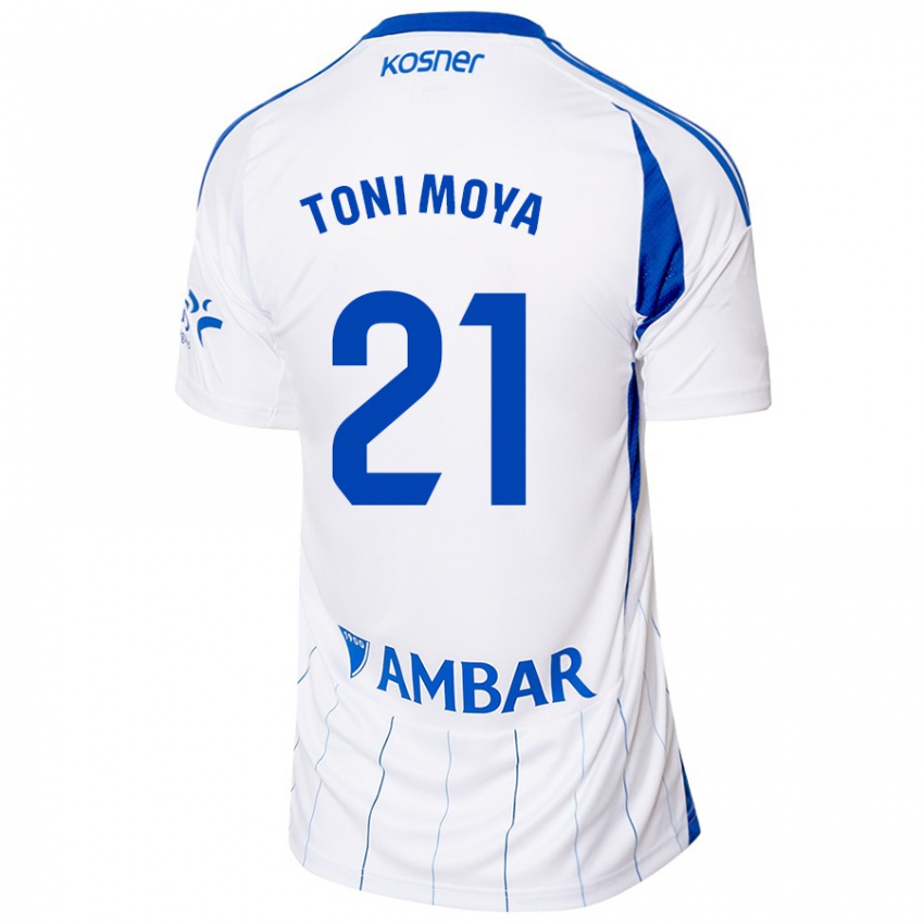 Kinder Toni Moya #21 Rot Weiß Heimtrikot Trikot 2024/25 T-Shirt