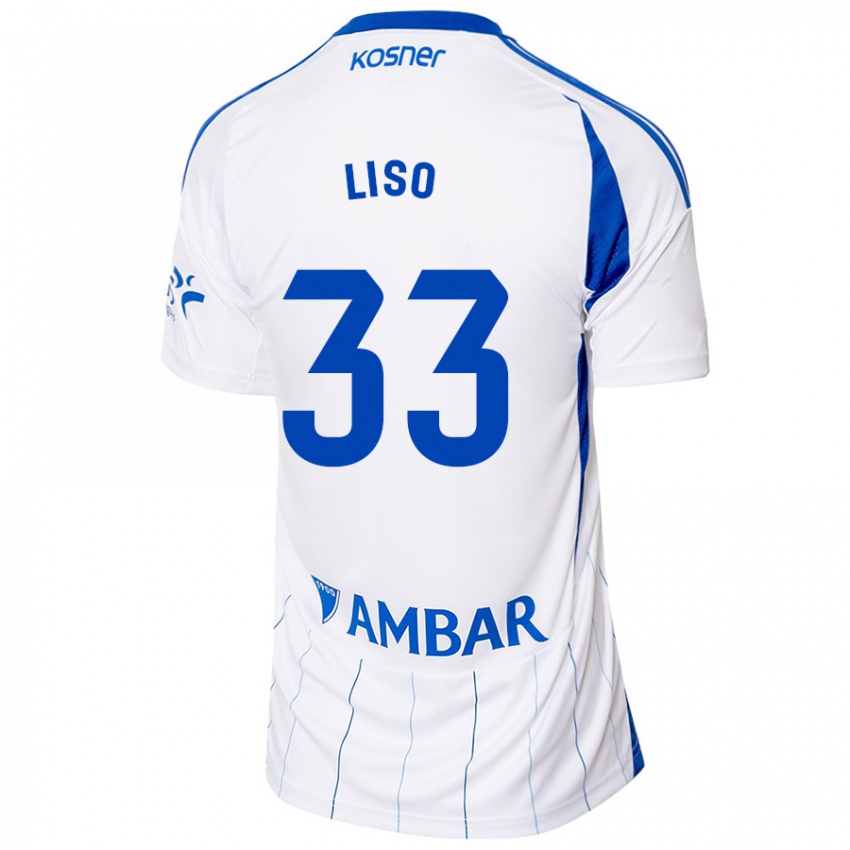 Kinder Adrián Liso #33 Rot Weiß Heimtrikot Trikot 2024/25 T-Shirt