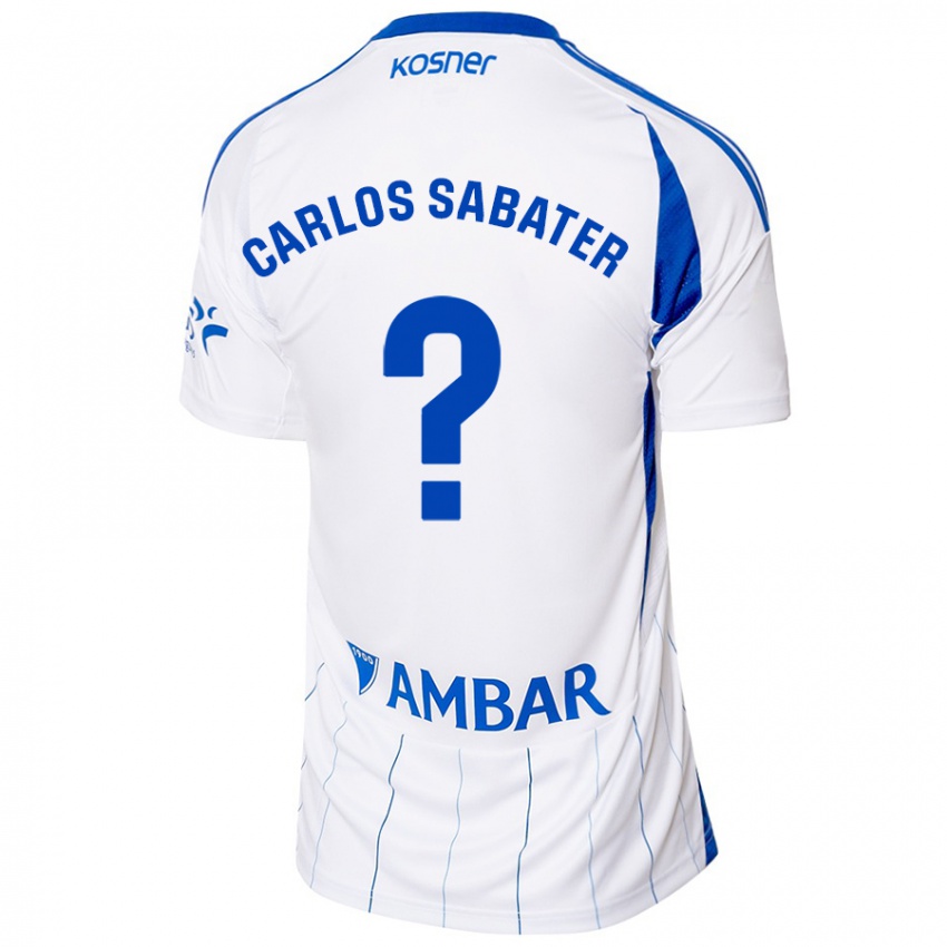 Kinder Juan Carlos Sabater #0 Rot Weiß Heimtrikot Trikot 2024/25 T-Shirt