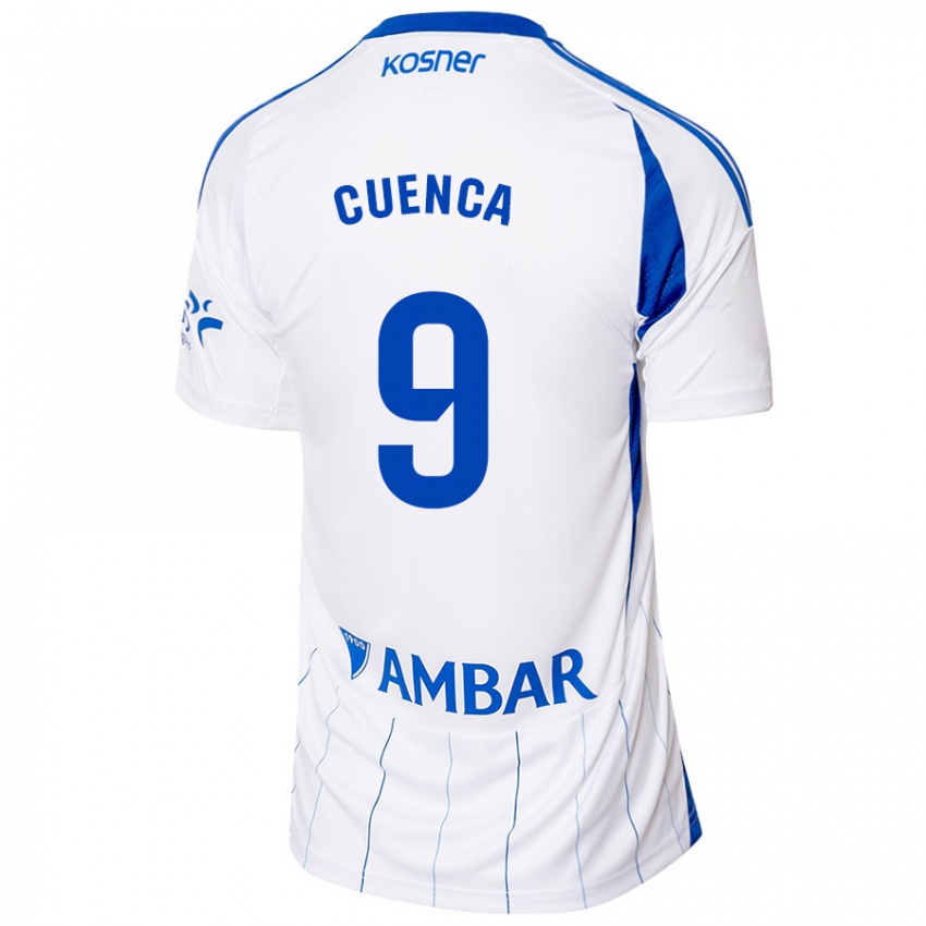 Kinder Marcos Cuenca #9 Rot Weiß Heimtrikot Trikot 2024/25 T-Shirt