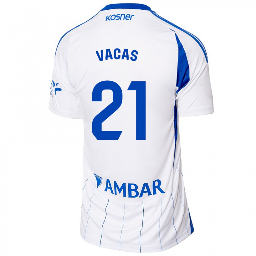 Kinder Óscar Vacas #21 Rot Weiß Heimtrikot Trikot 2024/25 T-Shirt