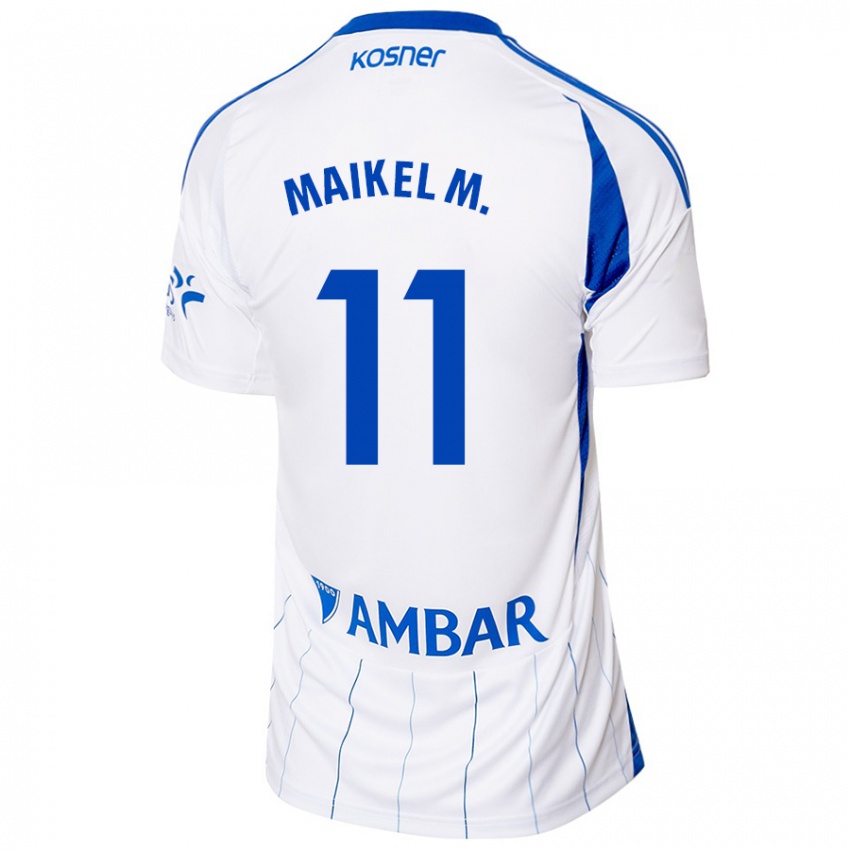 Kinder Maikel Mesa #11 Rot Weiß Heimtrikot Trikot 2024/25 T-Shirt