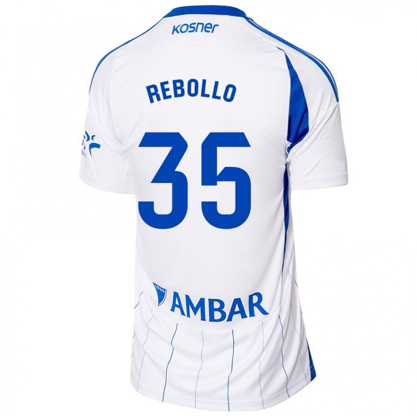 Kinder Dani Rebollo #35 Rot Weiß Heimtrikot Trikot 2024/25 T-Shirt