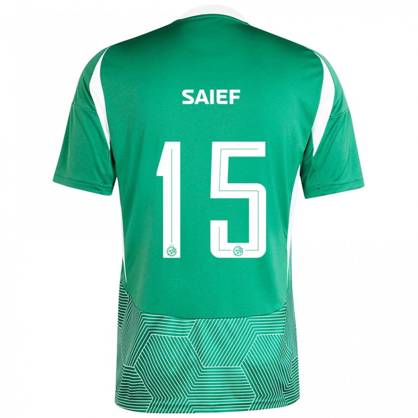 Kinder Kenny Saief #15 Grün Weiß Heimtrikot Trikot 2024/25 T-Shirt