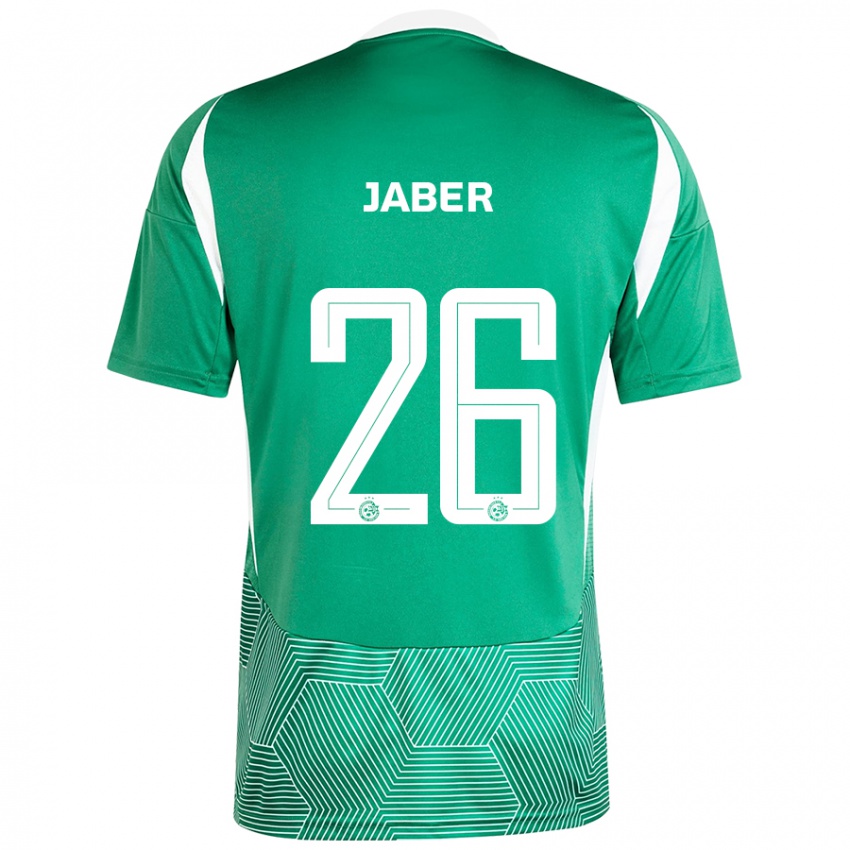 Kinder Mahmoud Jaber #26 Grün Weiß Heimtrikot Trikot 2024/25 T-Shirt