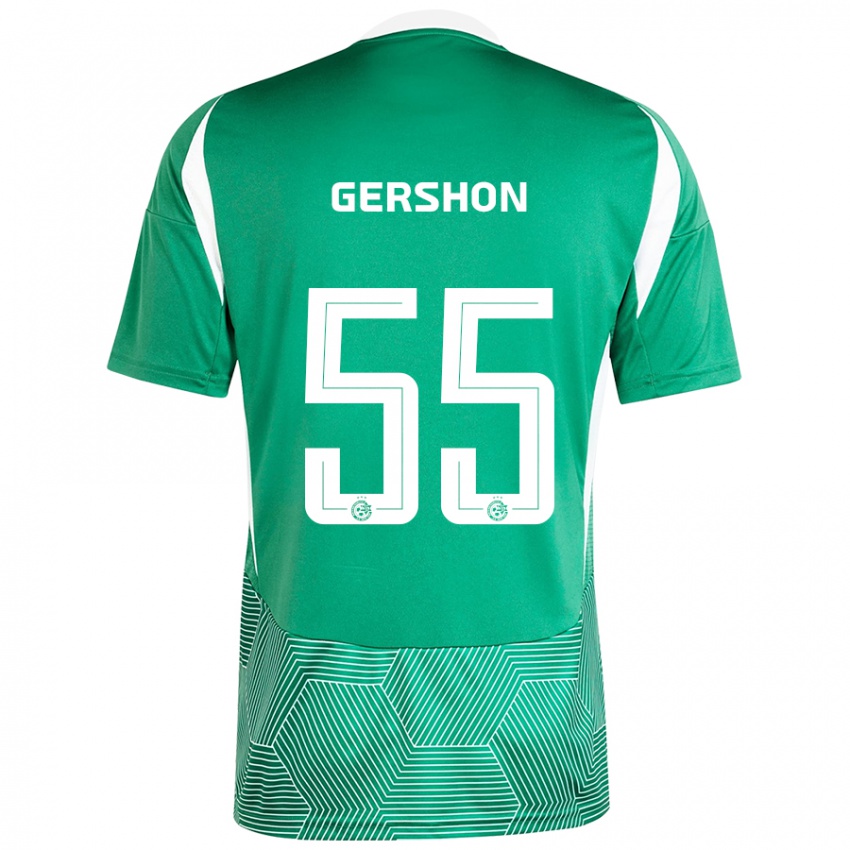 Kinder Rami Gershon #55 Grün Weiß Heimtrikot Trikot 2024/25 T-Shirt