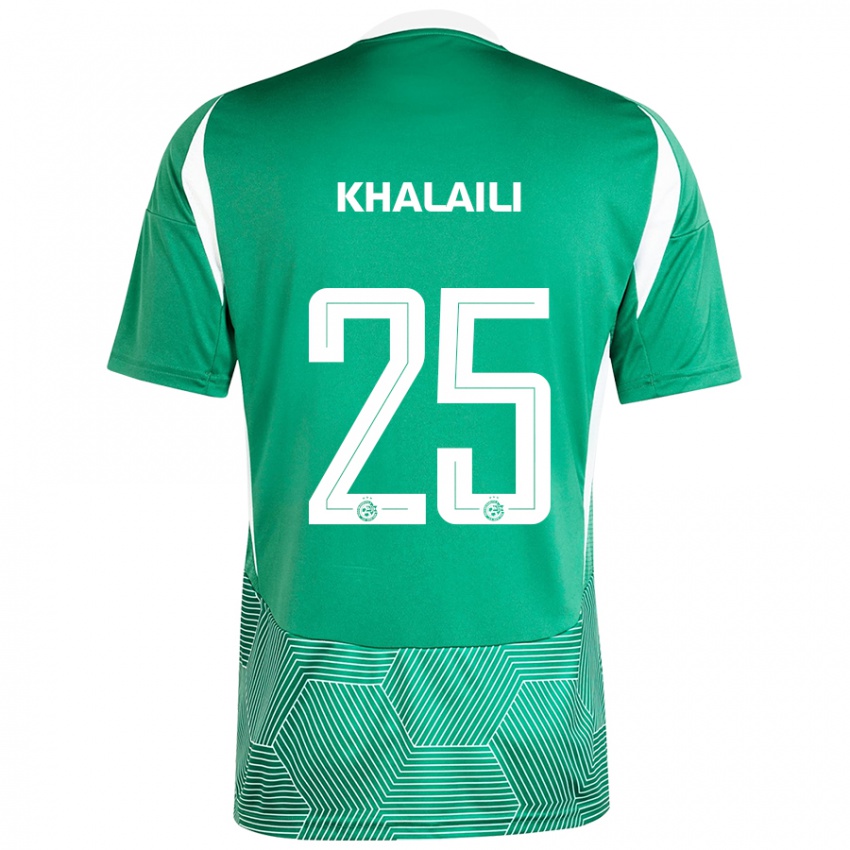 Kinder Anan Khalaili #25 Grün Weiß Heimtrikot Trikot 2024/25 T-Shirt