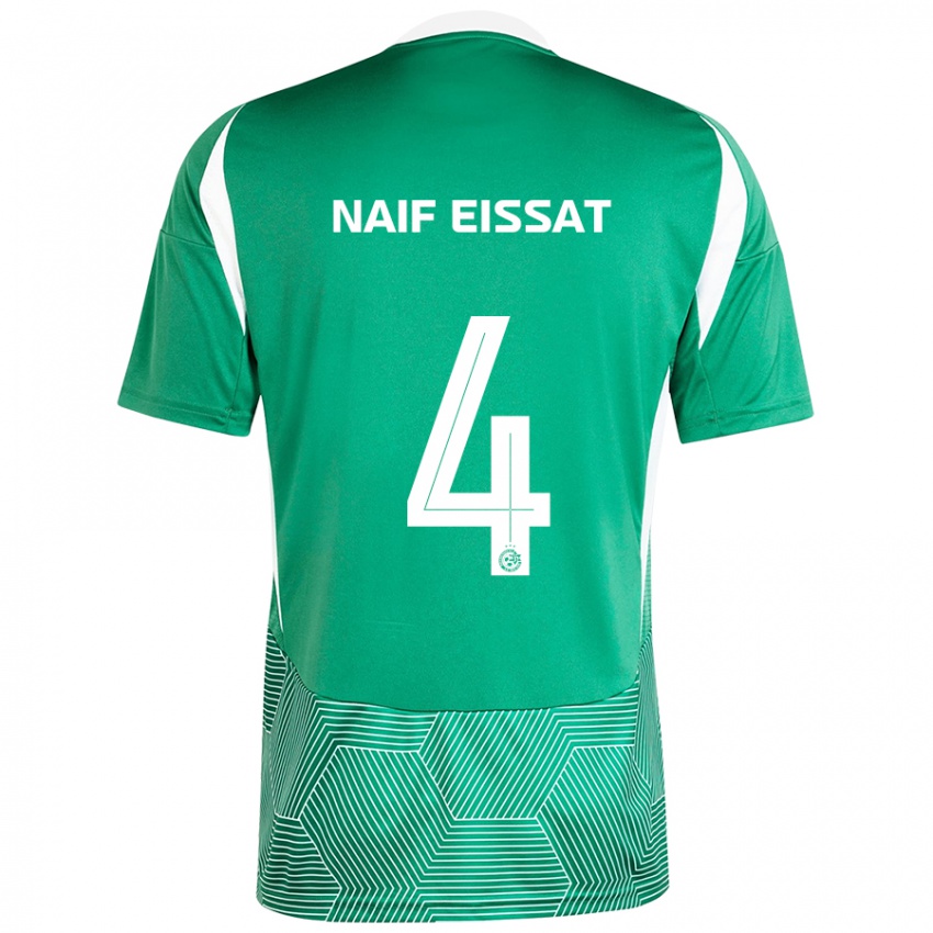 Kinder Lisav Naif Eissat #4 Grün Weiß Heimtrikot Trikot 2024/25 T-Shirt