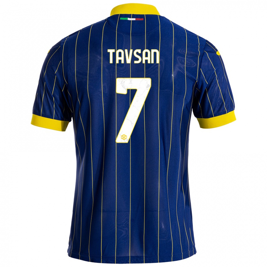 Kinder Elayis Tavsan #7 Blau Gelb Heimtrikot Trikot 2024/25 T-Shirt