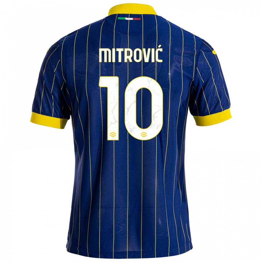 Kinder Stefan Mitrović #10 Blau Gelb Heimtrikot Trikot 2024/25 T-Shirt