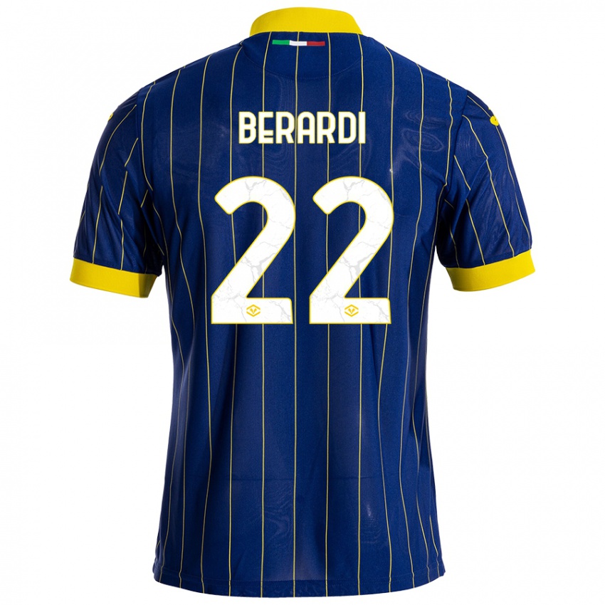 Kinder Alessandro Berardi #22 Blau Gelb Heimtrikot Trikot 2024/25 T-Shirt