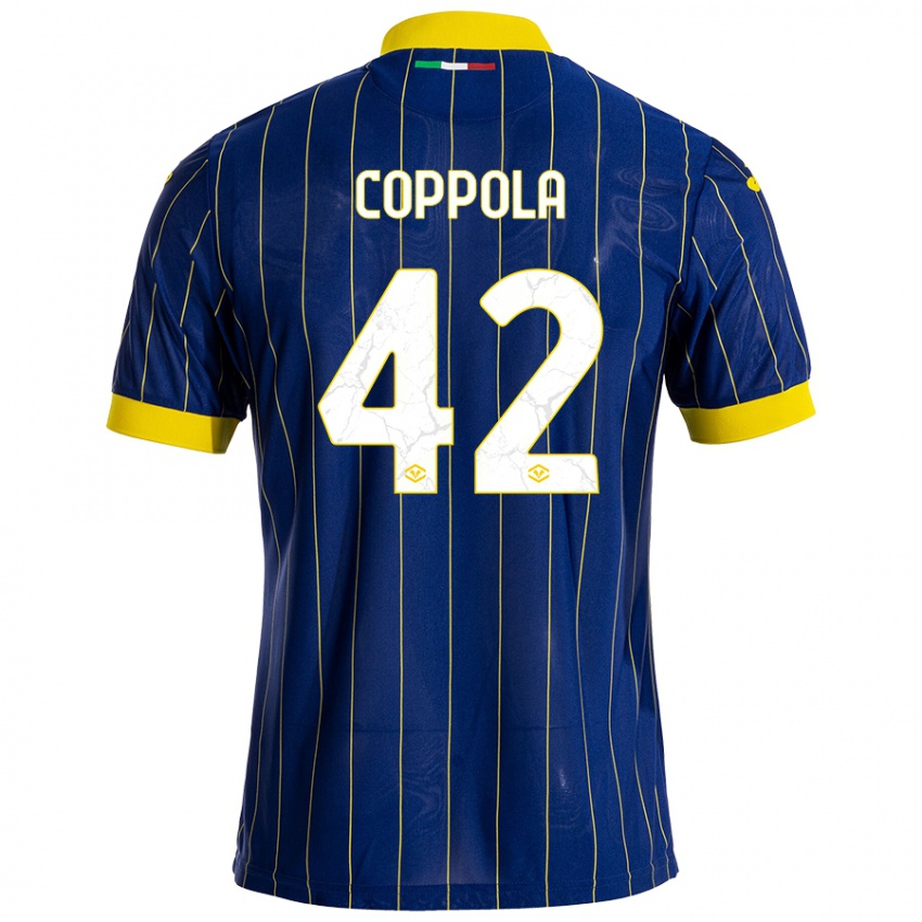 Kinder Diego Coppola #42 Blau Gelb Heimtrikot Trikot 2024/25 T-Shirt