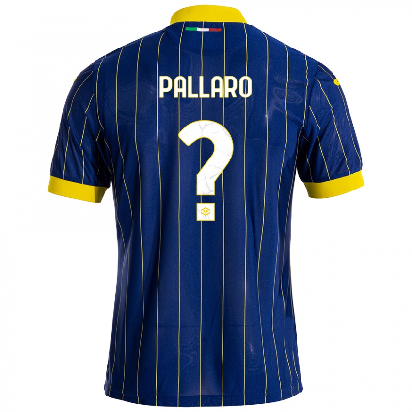 Kinder Alessandro Pallaro #0 Blau Gelb Heimtrikot Trikot 2024/25 T-Shirt