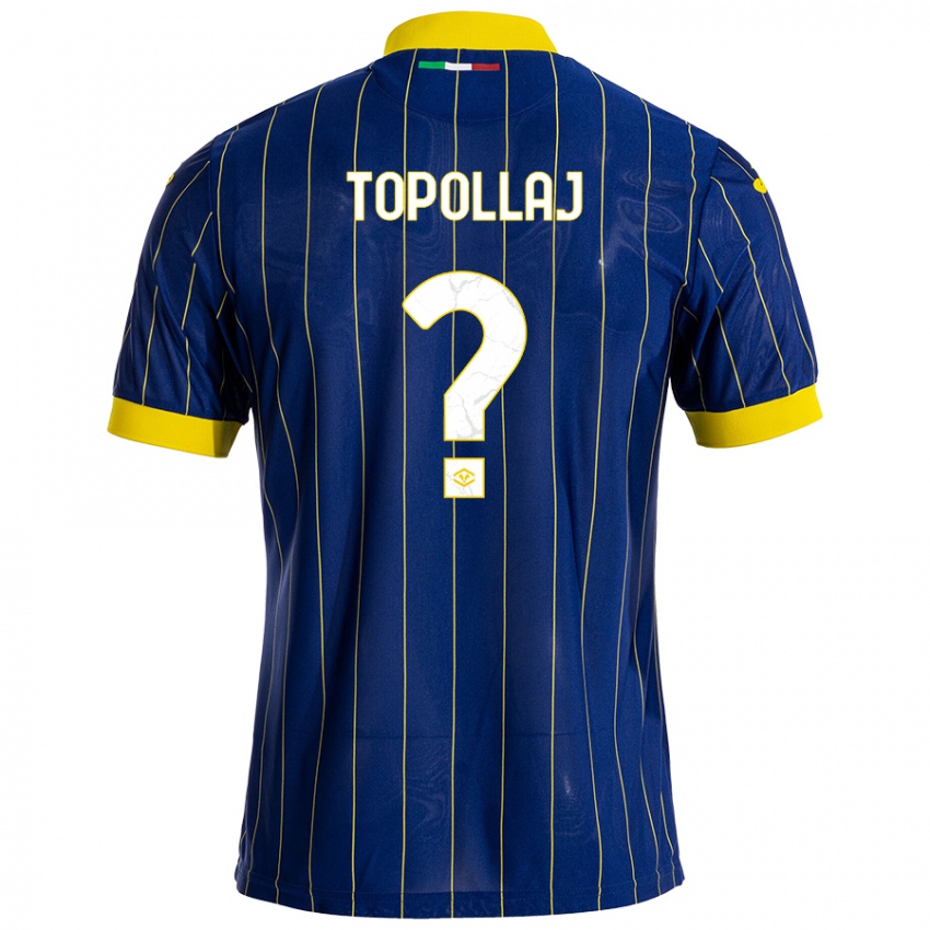 Kinder Mark Topollaj #0 Blau Gelb Heimtrikot Trikot 2024/25 T-Shirt