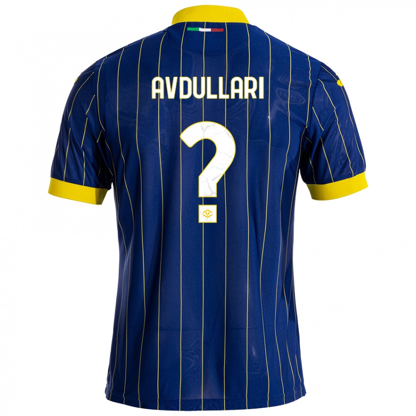 Kinder Davide Avdullari #0 Blau Gelb Heimtrikot Trikot 2024/25 T-Shirt