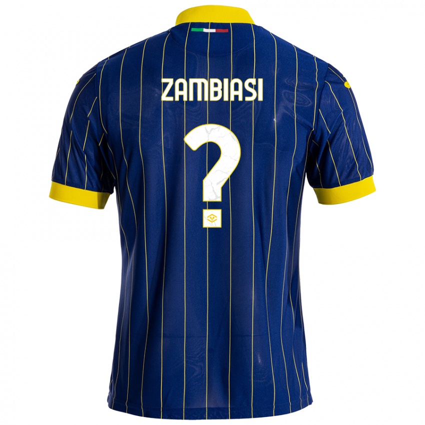 Kinder Yonas Zambiasi #0 Blau Gelb Heimtrikot Trikot 2024/25 T-Shirt