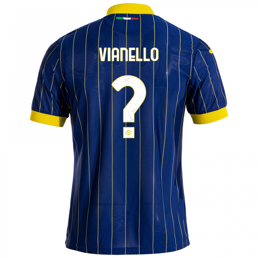 Kinder Diego Vianello #0 Blau Gelb Heimtrikot Trikot 2024/25 T-Shirt