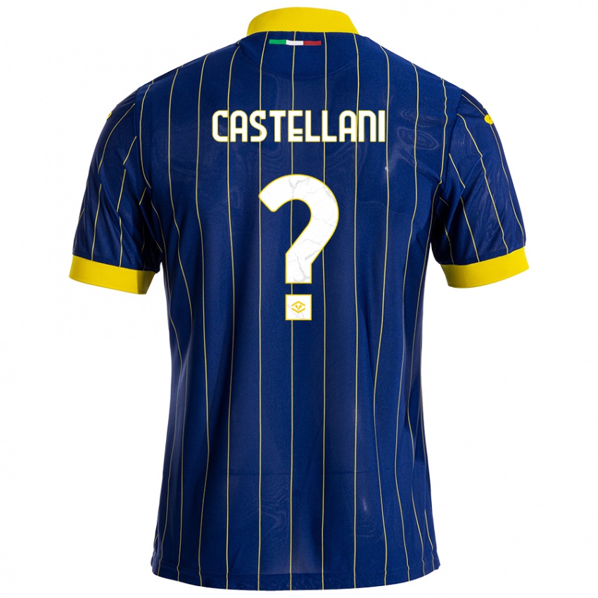 Kinder Zeno Castellani #0 Blau Gelb Heimtrikot Trikot 2024/25 T-Shirt