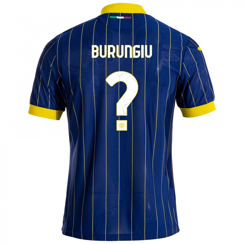 Kinder Luca Burungiu #0 Blau Gelb Heimtrikot Trikot 2024/25 T-Shirt