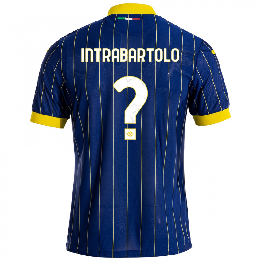 Kinder Denis Intrabartolo #0 Blau Gelb Heimtrikot Trikot 2024/25 T-Shirt